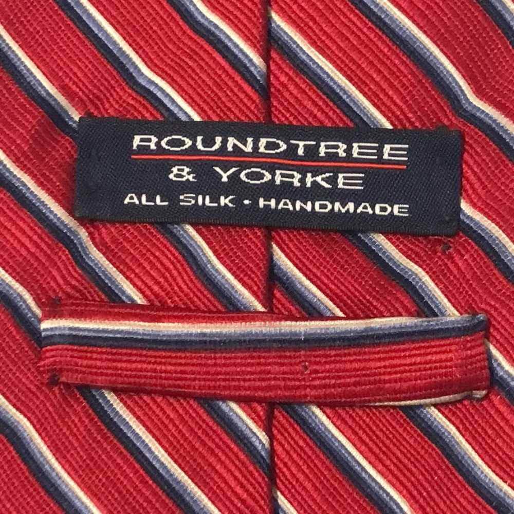 RoundTree & Yorke 100% silk Hand sewn in USA of imported Fabric Vintage - Picture 2 of 4